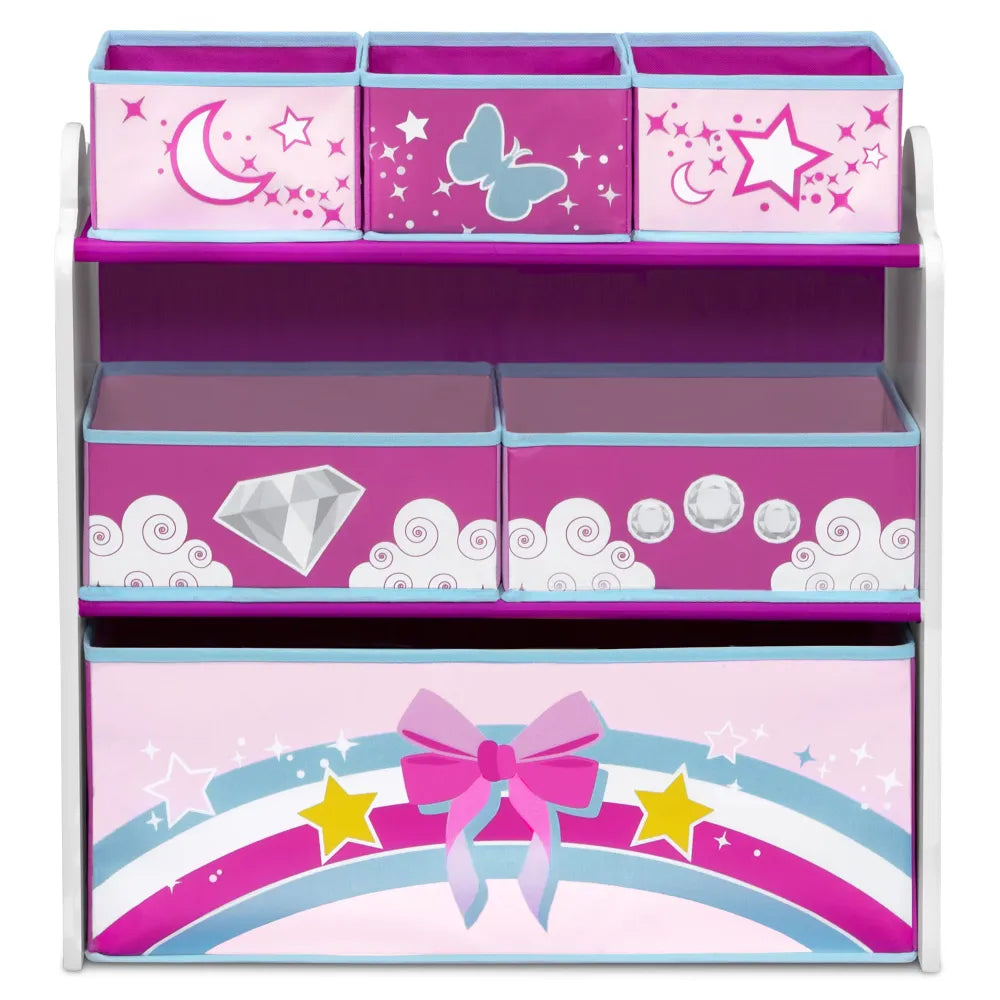 Delta Children Unicorn Design & Store 6 Bin Toy Storage Organizer - Greenguard Gold Certified storage  home organizer