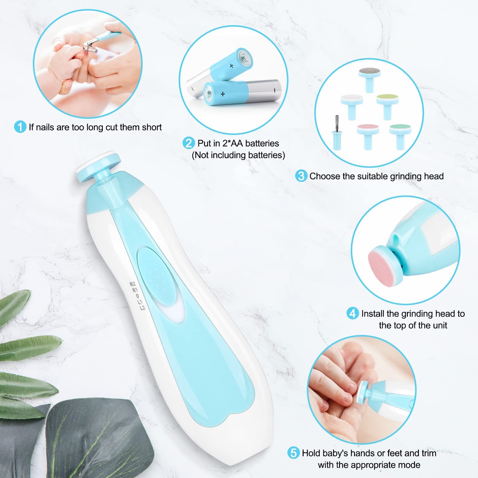 Multifunctional Electric Baby Nail Trimmer Baby Nail File Clippers Toes Fingernail Cutter Trimmer Manicure Tool Set Baby Care