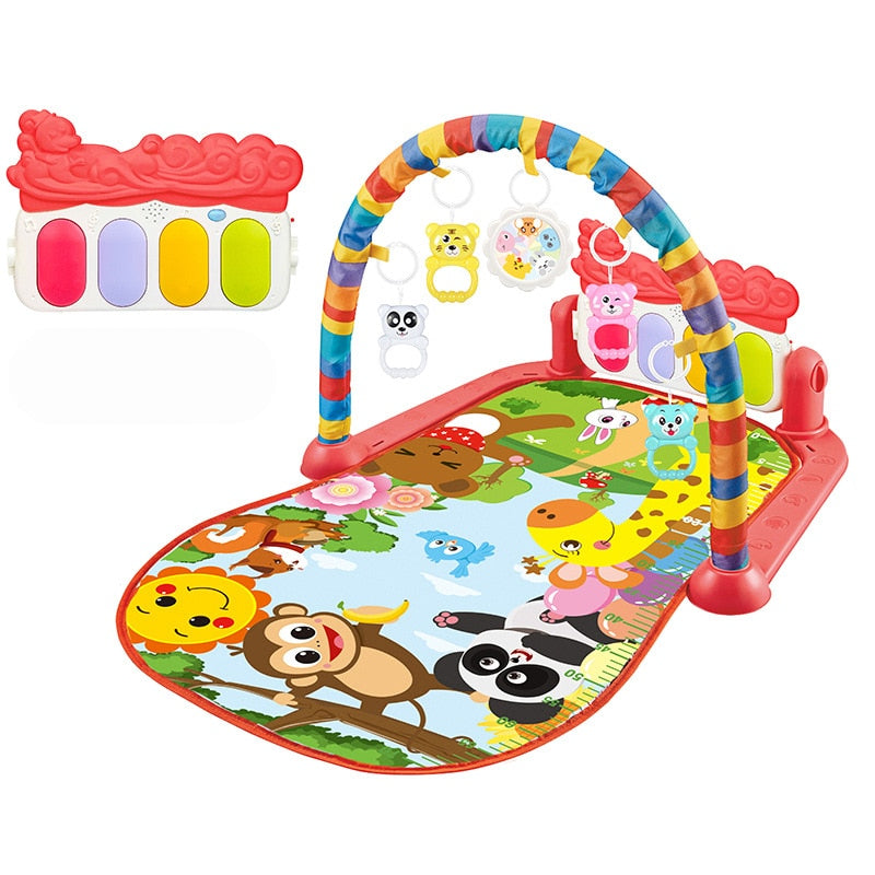 Baby Music Rack Play Mat Puzzle Carpet with Piano Keyboard Infant Playmat Gym Crawling Activity Rug Toys for 0-12 Months Gift