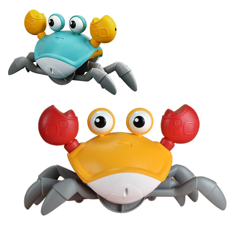 Dancing Crab Toy for Babies Crawling Interactive Escape Crabs Walking Dancing with Music Automatically Avoid Obstacles Toys