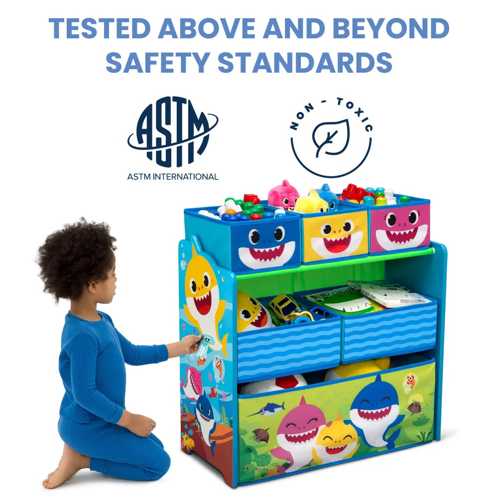 6 Bin Design and Store Toy Organizer by Delta Children, Greenguard Gold Certified storage box  organizer