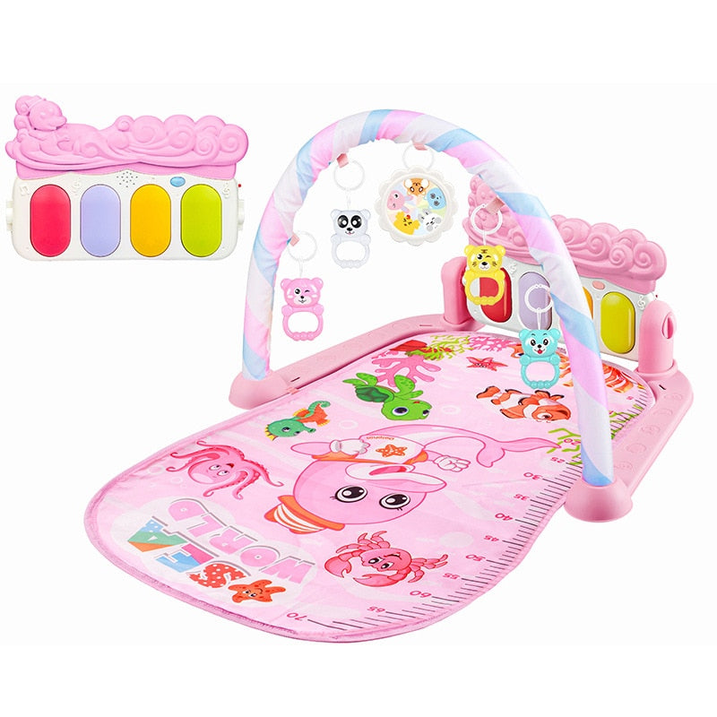 Baby Music Rack Play Mat Puzzle Carpet with Piano Keyboard Infant Playmat Gym Crawling Activity Rug Toys for 0-12 Months Gift