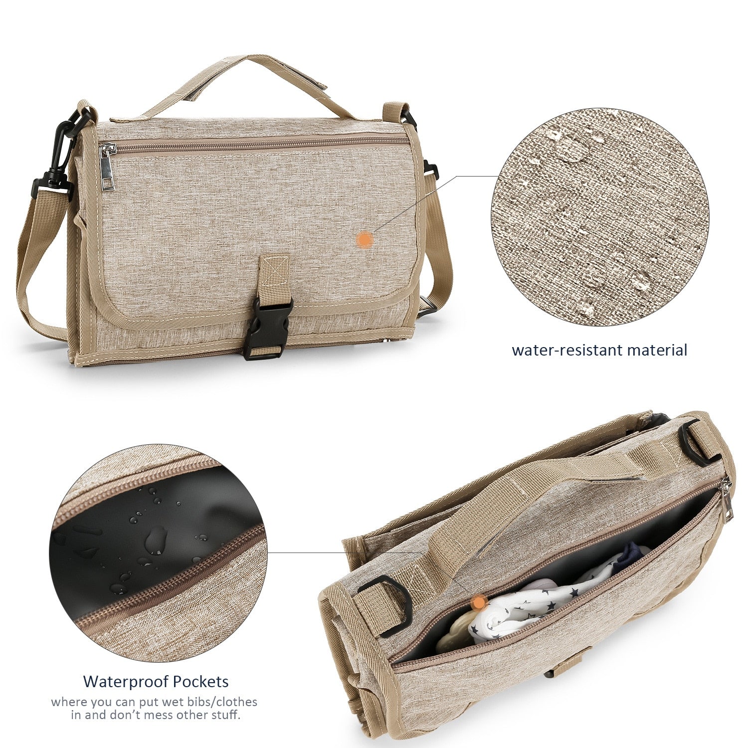 New 3 in 1 Waterproof Changing Pad Diaper Travel Multifunction Portable Baby Diaper Cover Mat Clean Hand Folding Diaper Bag