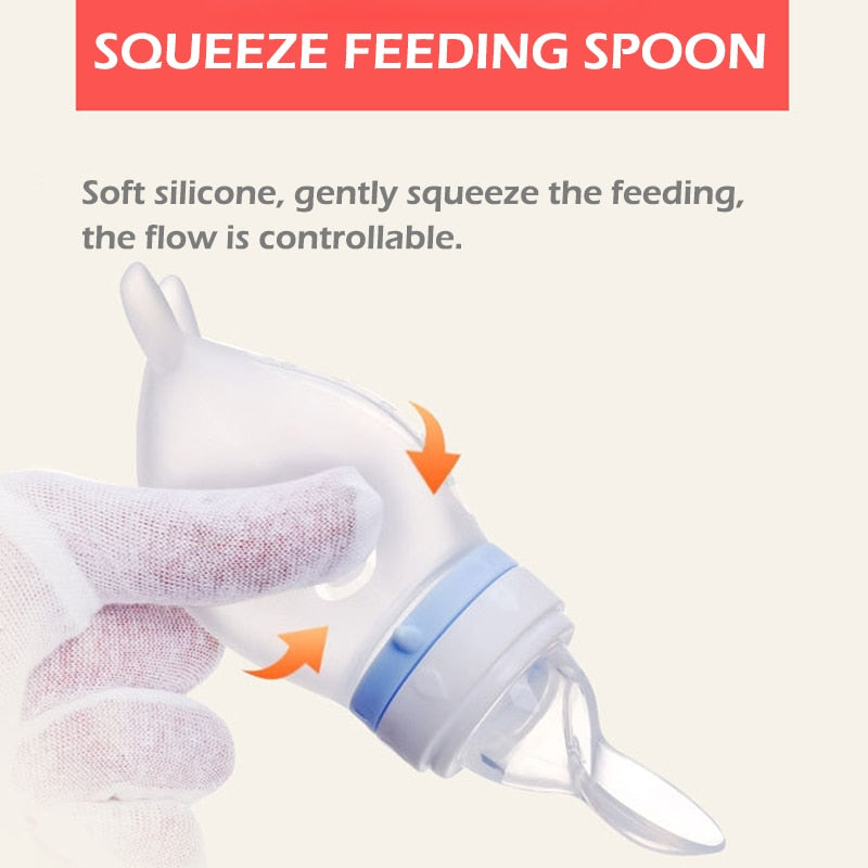 Imebaby Baby Feeding Bottle Dolphin Silicone Rice Cereal Spoon Newborn Tableware Baby Goods Feeding Spoon